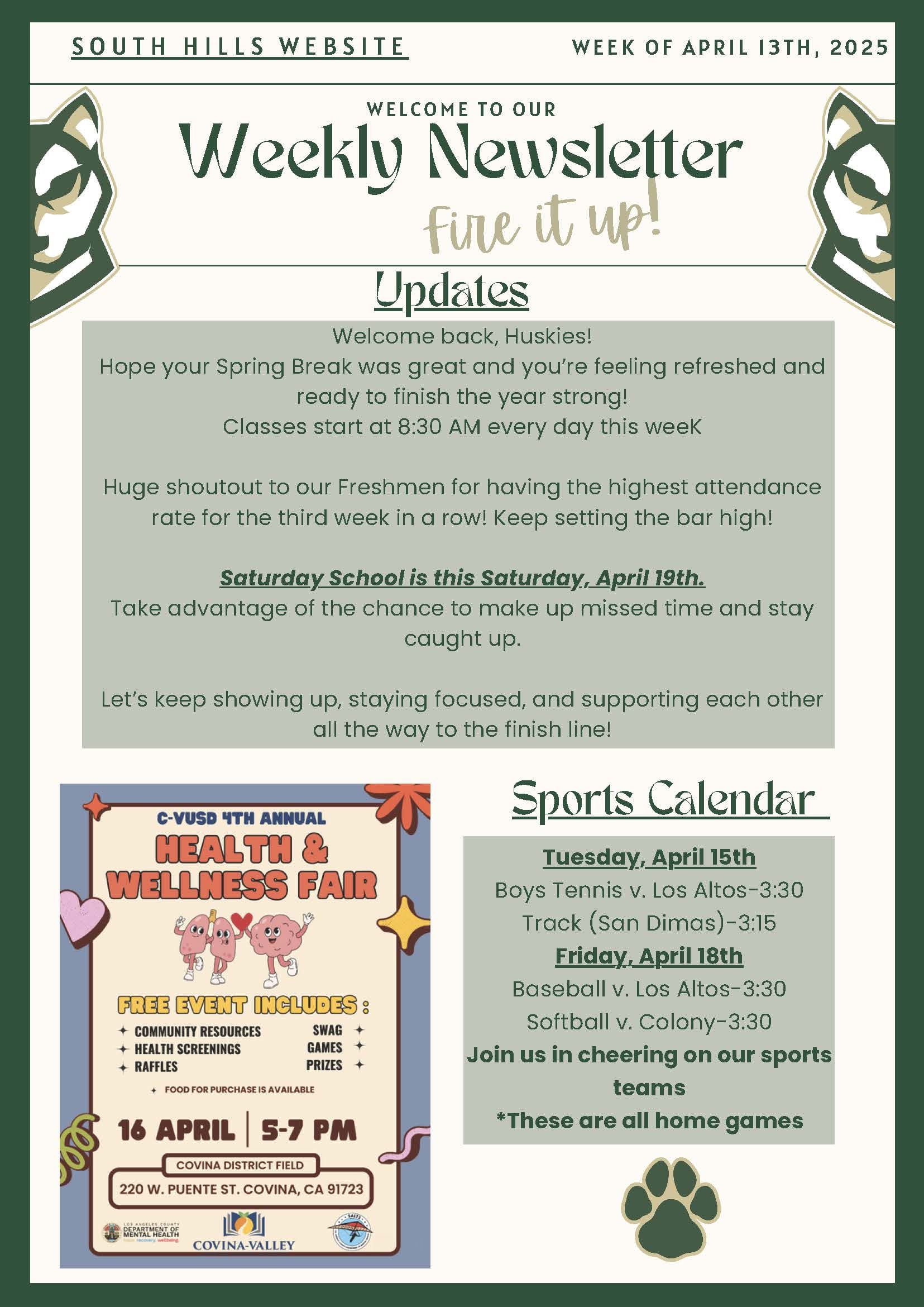  Weekly Newsletter