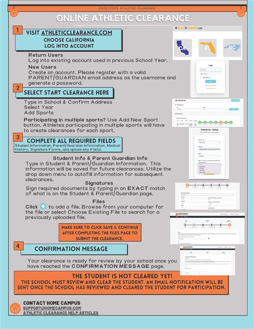 Athletic Clearance Instructions