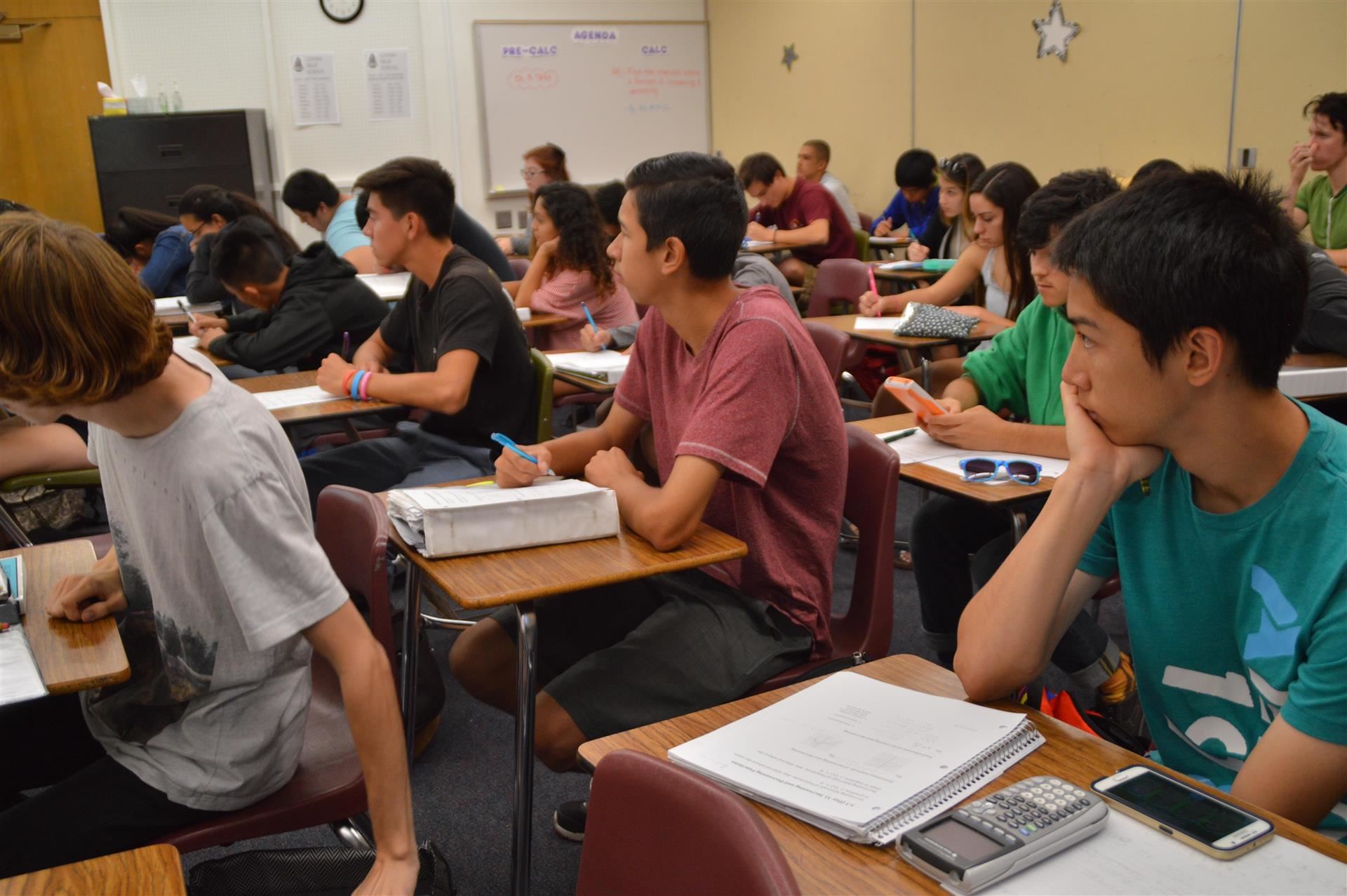Covina HS Students Listen to Instructor 